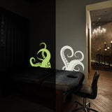 Glow In Dark Octopus Tentacle Vinyl Wall Art Sticker - Night Glowing Bathroom Squid Kraken Decor Decal - Decords