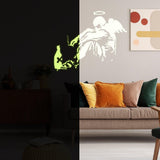 Glow In Dark Banksy Fallen Angel Wall Sticker - Night Glowing Giant Street Graffiti Wings Vinyl Decal - Decords