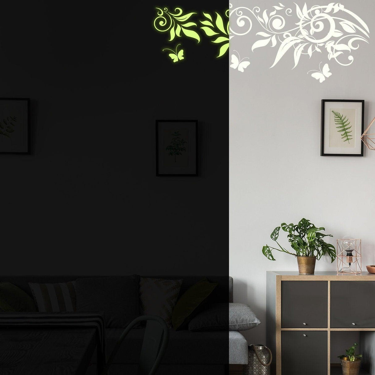 Glow At Night Decal Branch Wall Sticker - Glowing Vinyl In Dark Flower The Branches - Decords