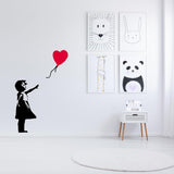 Banksy Girl With Heart Balloon Wall Sticker - Vinyl Baloon Hot Air Decal - Decords