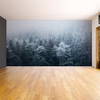 Foggy Forest Wallpaper Sticker Mural - Mountain Tree Fog Removable Wall Paper Art Decal - Decords