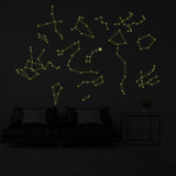 Glowing Vinyl Ceiling Decal Star Map with Lines - Glow in the Dark Constellations Sticker - Decords