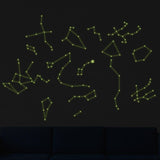 Glowing Vinyl Ceiling Decal Star Map with Lines - Glow in the Dark Constellations Sticker - Decords