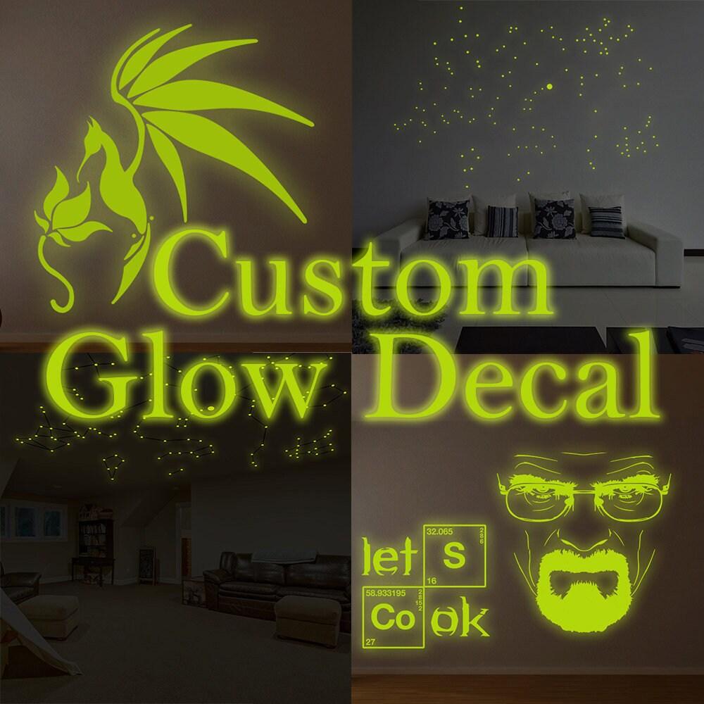 Custom Glowing Vinyl Wall Decal - Customised Glow in Dark Ceiling Sticker - Decords