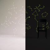 Glowing Vinyl Ceiling Decal Star Map with Lines - Glow in the Dark Constellations Sticker - Decords