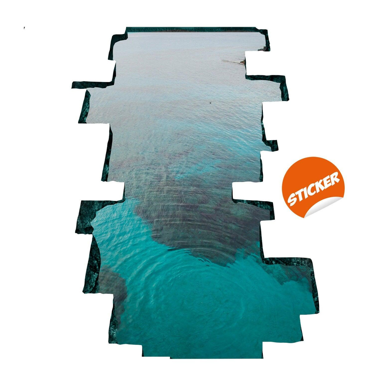 3d Floor Ocean Vinyl Sticker - Porthole Effect Decor Art Decal - Decords