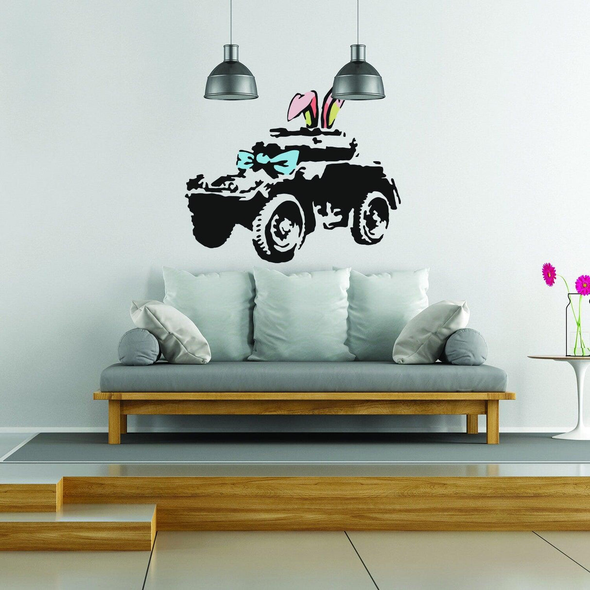 Banksy Armoured Car Wall Art Sticker - Street Graffiti Artwork Cool Vinyl Decal - Decords