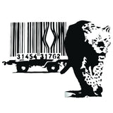 Banksy Leopard Barcode Wall Sticker - Art  Home Decor Diy Bar Code Mural Decal - Decords