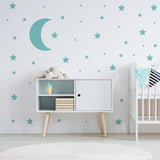 115x Star Wall Stickers - Baby Shower Moon Set Decorative Vinyl Decal - Decords