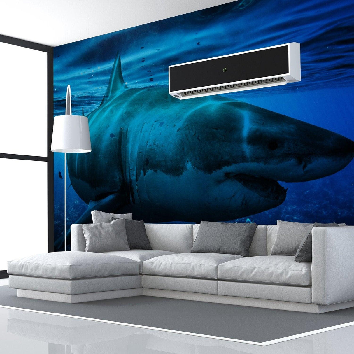 Ocean Shark Wallpaper Art Decal - Underwater 3d Decor Wall Paper Removable Sticker - Decords