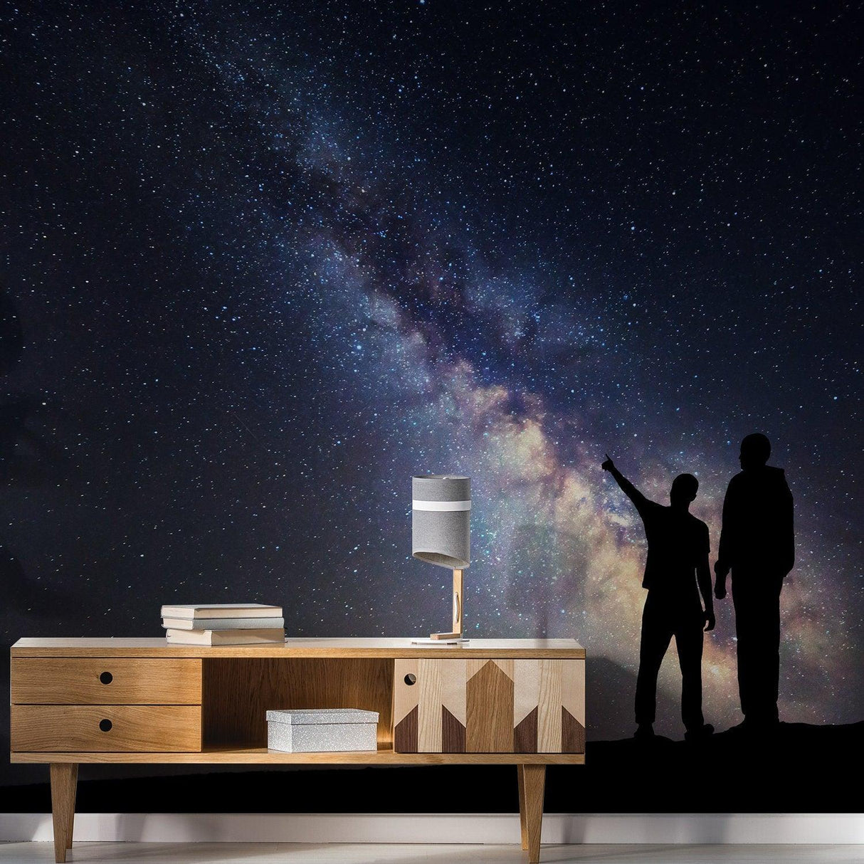 Deep Outer Space Wallpaper Art Decor Decal - 3d Galaxy Kid Nursery Room Removable Wall Sticker - Decords