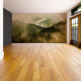 Foggy Forest Wallpaper Sticker Mural - Mountain Tree Fog Removable Wall Paper Art Decal - Decords