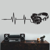 Headphone Vinyl Wall Sticker - Music Art Dj Diecut Weatherproof Decal - Decords