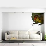 3d Dinosaurus Art Animal Hole In Wall Sticker - Vinyl Decor Broken Illusion Peel And Stick Decal - Decords