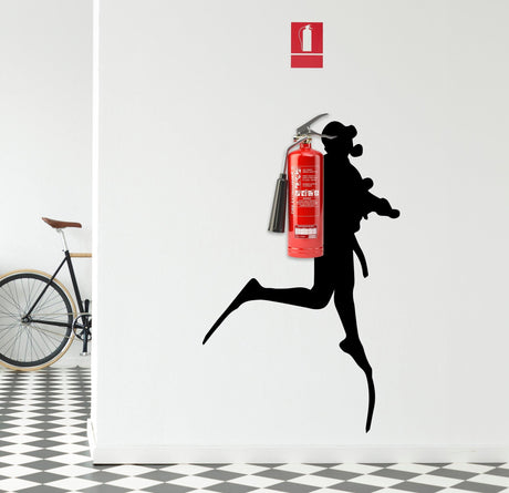 Scuba Diver Wall Sticker - Fire Extinguisher Deep Dive Silhouette Vinyl Gift Decal - Decords