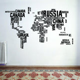 World Map Vinyl Wall Sticker - Country Name Word Kid Large Art Decor Decal - Decords