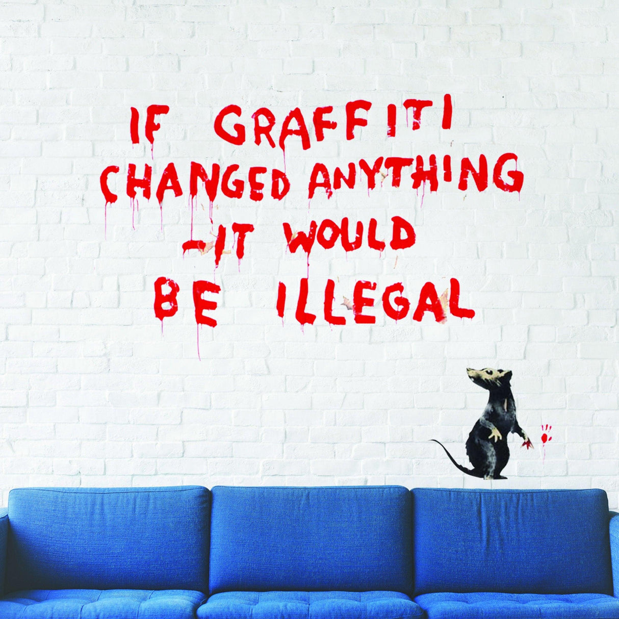 Banksy Illegal Rat Vinyl Wall Sticker - Art Home Decor Cool And Premium Waterproof Decal - Decords