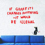 Banksy Illegal Rat Vinyl Wall Sticker - Art Home Decor Cool And Premium Waterproof Decal - Decords