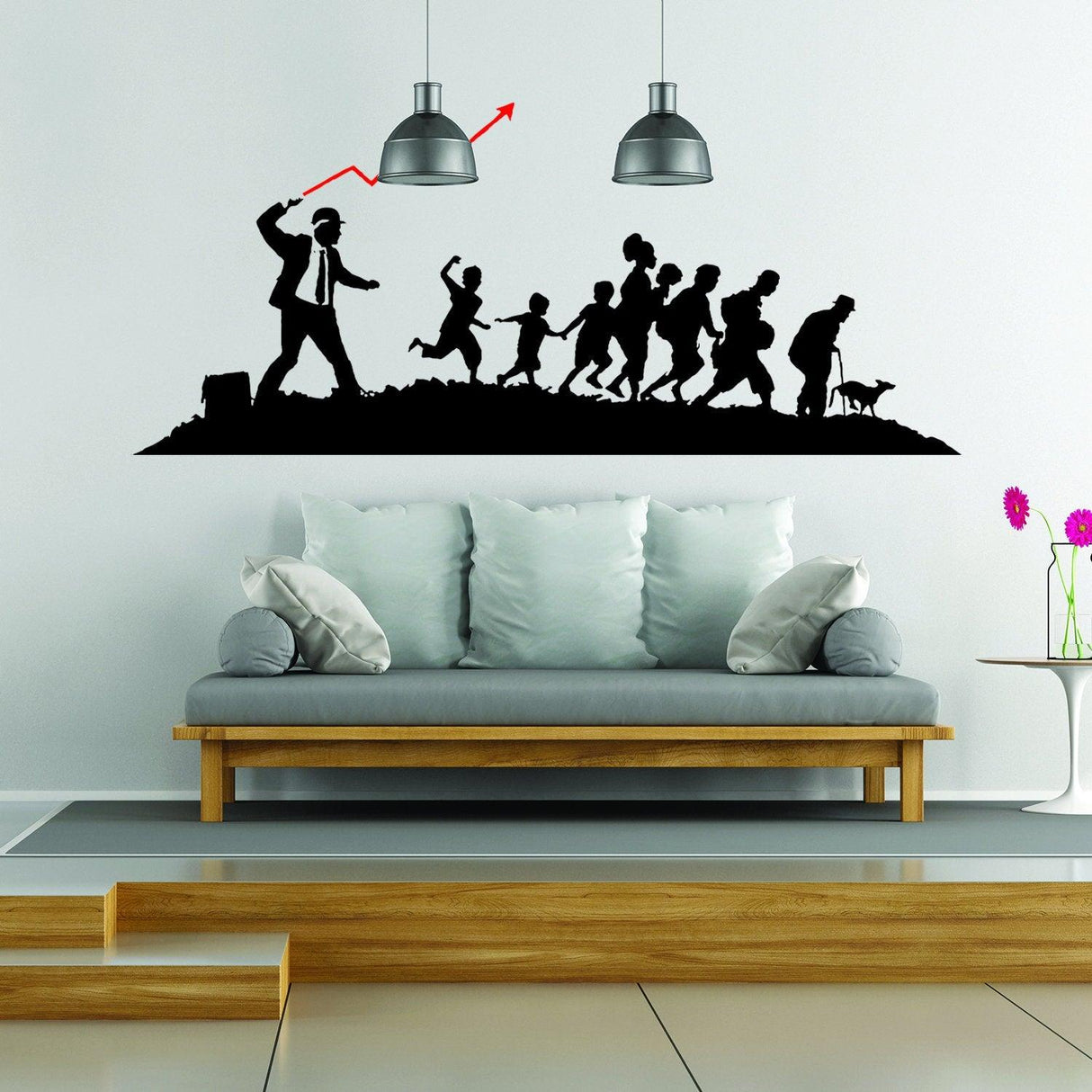 Banksy Businessman Vinyl Wall Sticker - Art Home Decor Cool And Premium Waterproof Decal - Decords