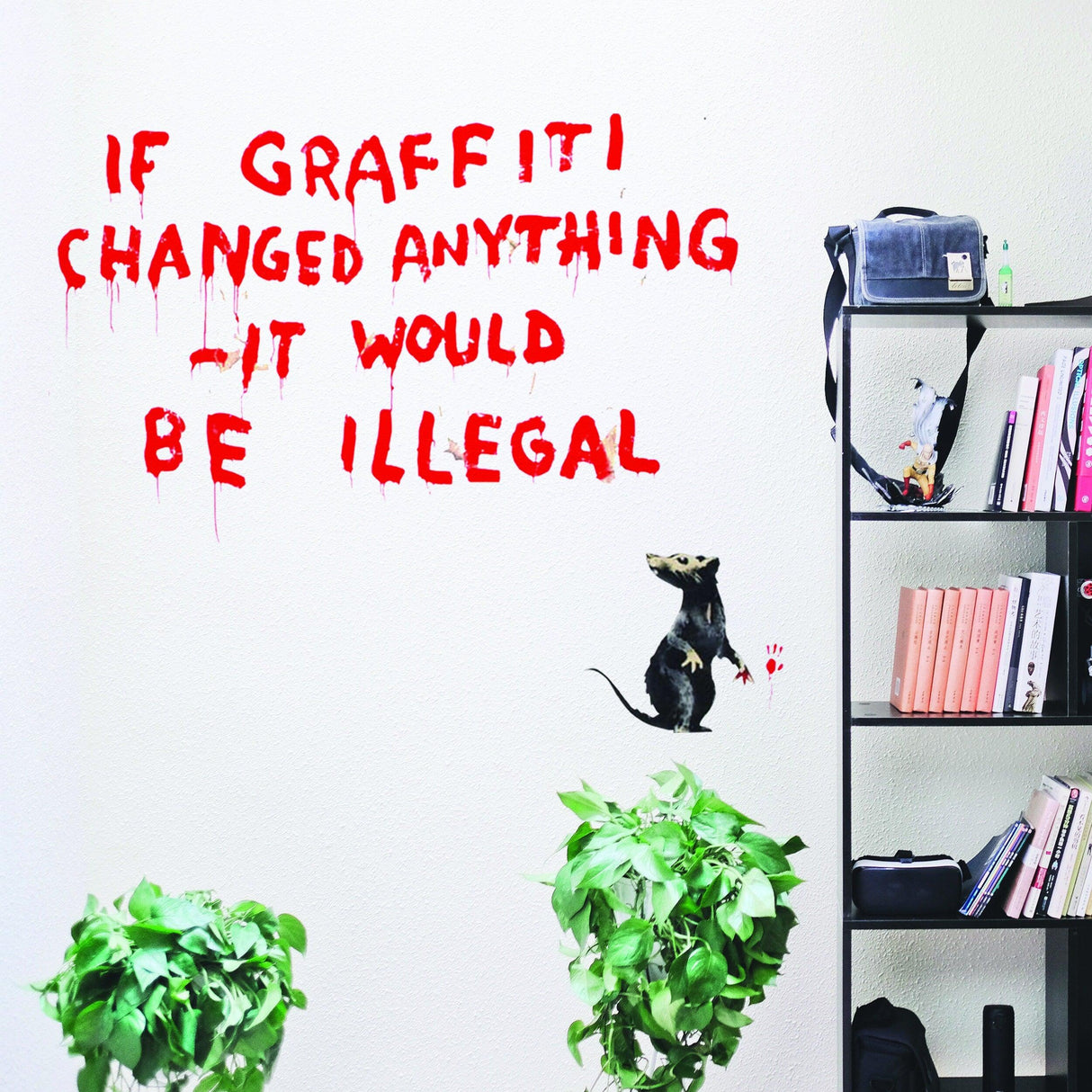 Banksy Illegal Rat Vinyl Wall Sticker - Art Home Decor Cool And Premium Waterproof Decal - Decords