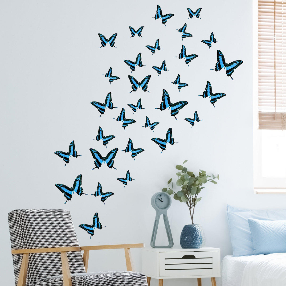 30 Butterfly Wall Decor Stickers - Art Decorations Decals For Girl Room Bedroom - Decords