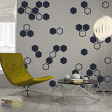 50x Honeycomb Wall Stickers Decor - Geometric Hexagon Sticker For Bedroom Living Room - Decords