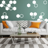 50x Honeycomb Wall Stickers Decor - Geometric Hexagon Sticker For Bedroom Living Room - Decords