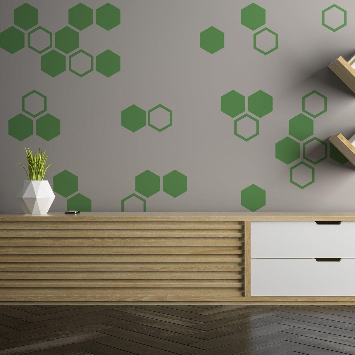 50x Honeycomb Wall Stickers Decor - Geometric Hexagon Sticker For Bedroom Living Room - Decords