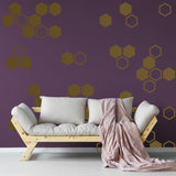 50x Honeycomb Wall Stickers Decor - Geometric Hexagon Sticker For Bedroom Living Room - Decords