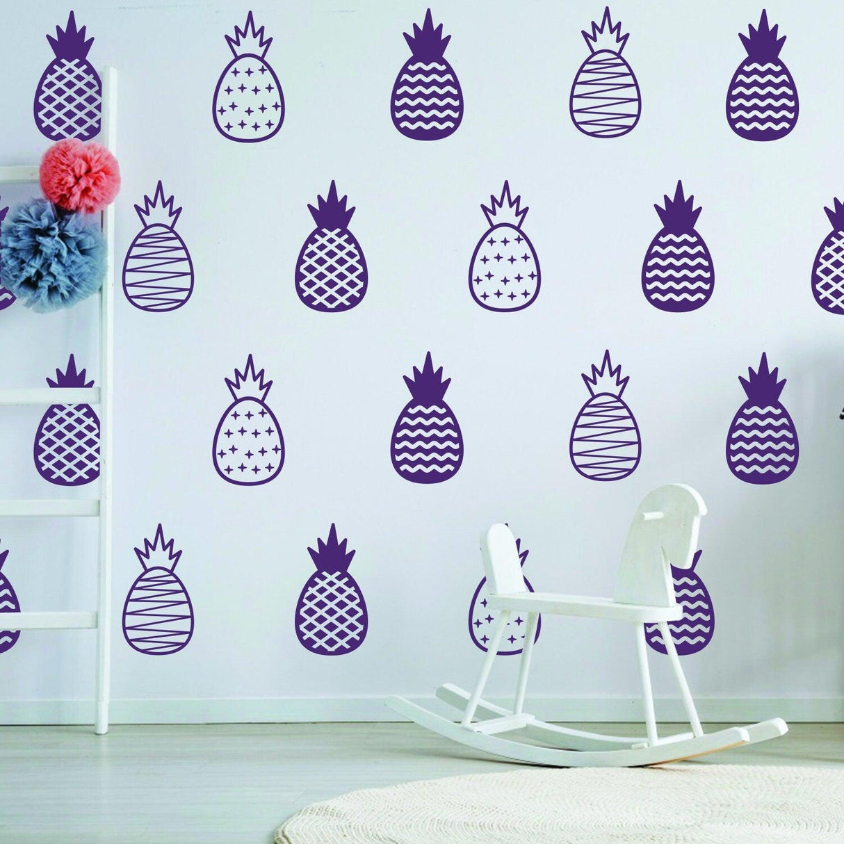 50x Pineapple Wall Decals - Gold Decor Decal Bedroom Sticker - Decords