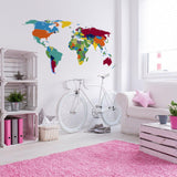 Large World Map Wall Decal - Sticker For Bedroom Playroom Boys Room Mural Decor - Decords