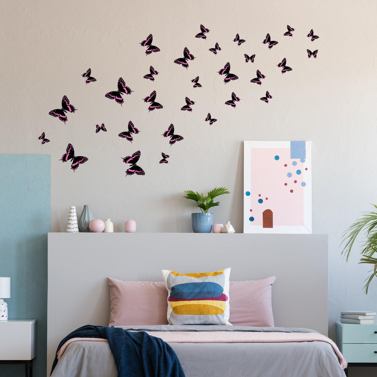 30 Butterfly Wall Decor Stickers - Art Decorations Decals For Girl Room Bedroom - Decords