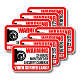 10x Video Camera Surveillance Warning Sign Pack - Home Outdoor Indoor Use Cctv Alarm Security Sticker Vinyl Waterproof Recording Alert Decal - Decords