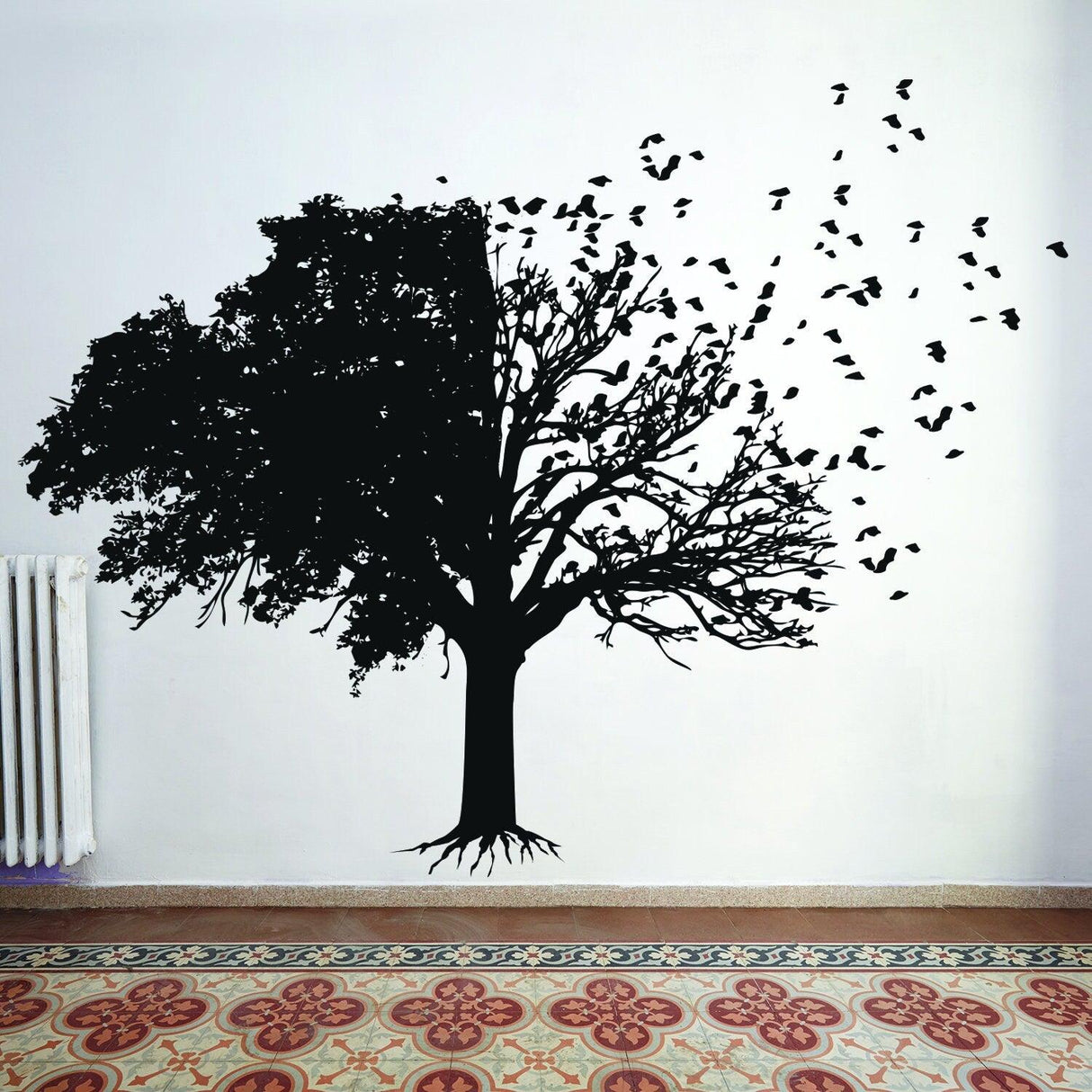 Tree Wall Decal Decor - Birds Leaf Branches Bedroom Living Room Decals - Decords