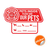 6x Pet Alert Emergency Cling Stickers - Home Door Window Dog Cat Inside Sticker Decal - Decords