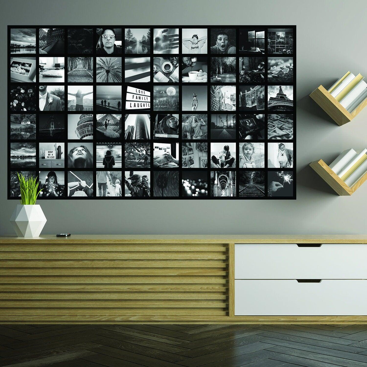 Photo Collage Picture Wallpaper Sticker - Diy Make Own Pic Frame Wall Paper Art Mural - Decords