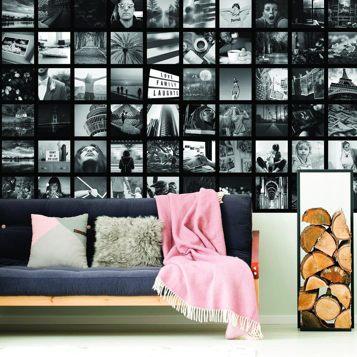 Photo Collage Picture Wallpaper Sticker - Diy Make Own Pic Frame Wall Paper Art Mural - Decords