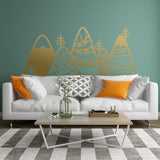 Patterned Mountain Wall Decor Decal - Kid Room Art Vinyl Home Black Sticker - Decords