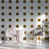 40x Circle Wall Vinyl Decals - Gold Dots Stickers Decal For Bedroom Kids Room Girls Nursery Decor - Decords