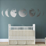 Moon Phases Wall Decor Decal - Gold Home Art Living Room Bedroom Sticker Decoration - Decords