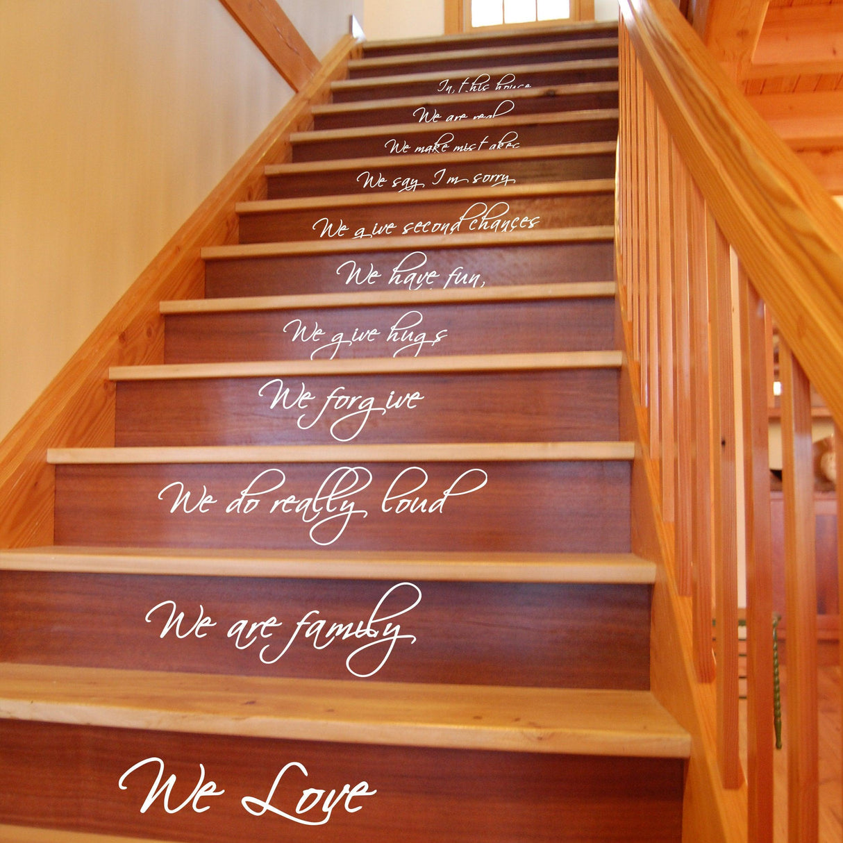 In This House Quote Stair Decals - Stairs Decal Quotes Vinyl Stickers - Decords