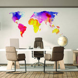 World Map Wall Decal - Sticker For Bedroom Playroom Boys Room Mural Decor - Decords