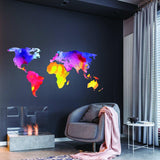 World Map Wall Decal - Sticker For Bedroom Playroom Boys Room Mural Decor - Decords