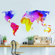 World Map Wall Decal - Sticker For Bedroom Playroom Boys Room Mural Decor - Decords