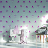 40x Triangle Wall Vinyl Decals - Nursery Kids Room Black Stickers For Decor - Decords