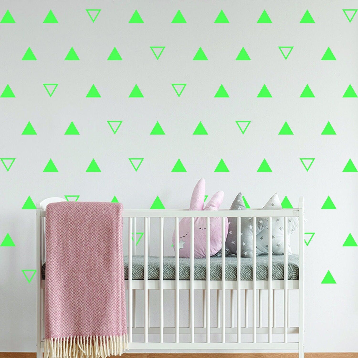 40x Triangle Wall Vinyl Decals - Nursery Kids Room Black Stickers For Decor - Decords