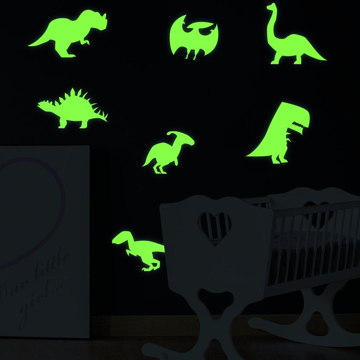 40x Glow In Dark Dinosaur Wall Room Decor Decal - Dinosaurs Art Boy Teen Kid Light Sticker Cool Boys Dino Glowing Vinyl Kids Decals Stickers - Decords