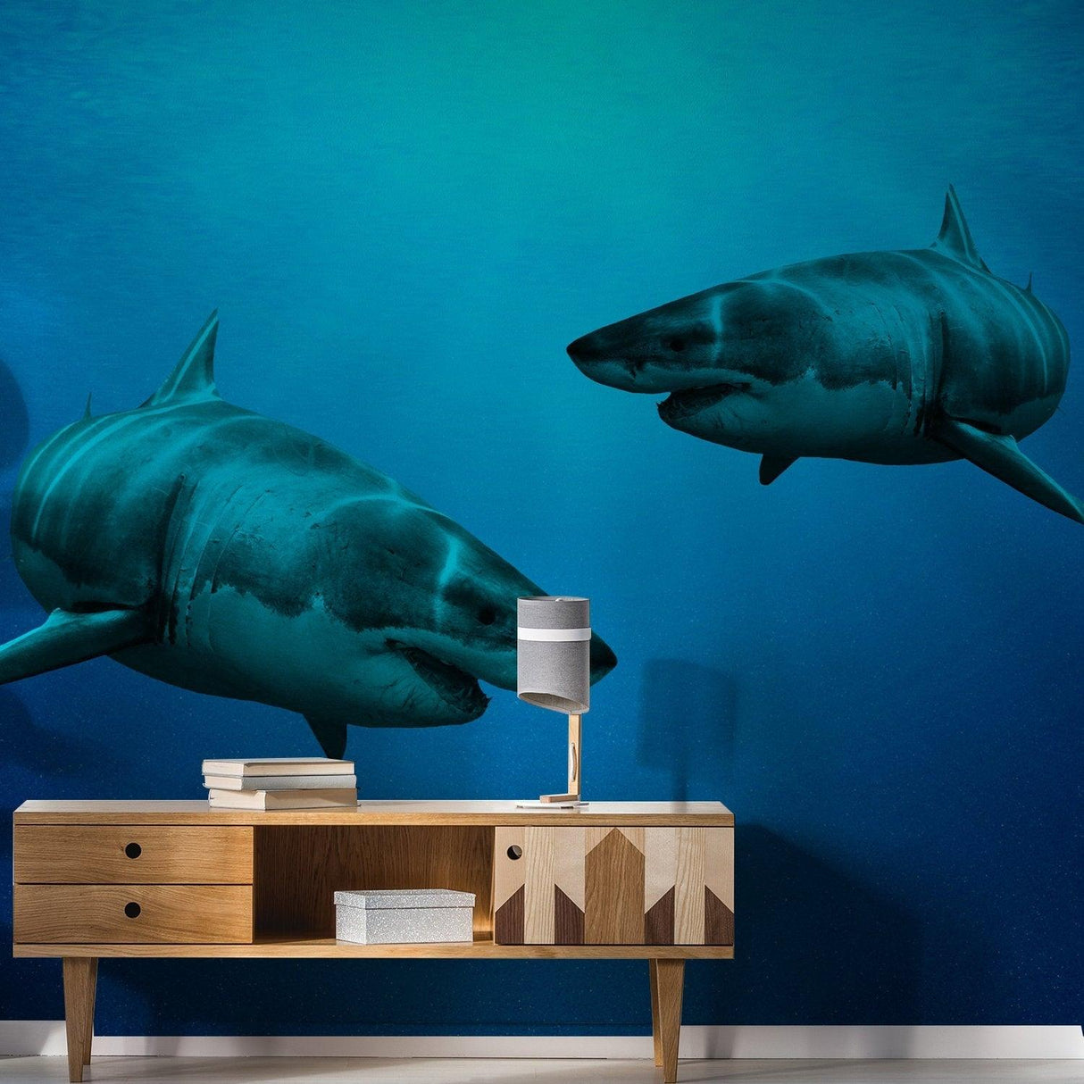 Wallpaper Shark Decor Sticker - 3d Underwater Ocean Wall Stickers Removable Decal - Decords