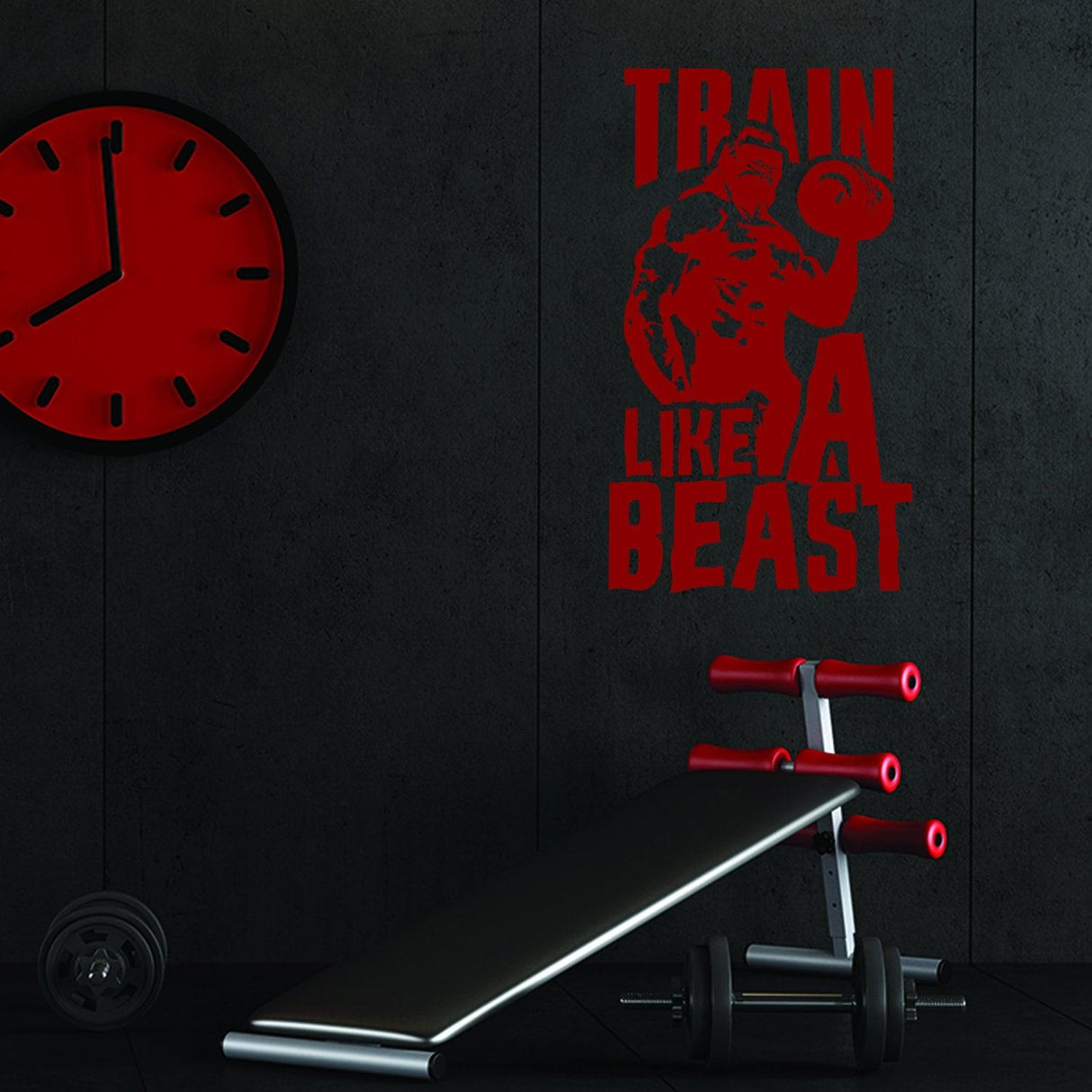 Fitness Gym Wall Workout Decor Vinyl Decal - Inspirational Motivational Sports Stickers Quotes For Exercise Room Beast Mode Sticker Decals - Decords