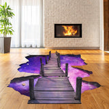 3d Space Bridge Floor Vinyl Decal - Bathroom Living Room Flooring Galaxy Decals Stick Peel Decor Stickers Decoration Kids Classroom Sticker - Decords